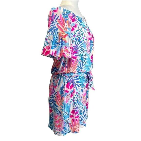 Lilly Pulitzer Size S Samia Off-the-Shoulder Romper Rainforest Retreat Print NWT - Picture 5 of 12